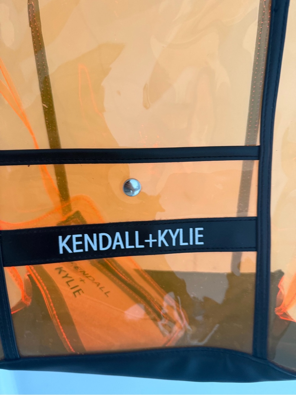 Kendall & Kylie Orange Clear Tote with Black Trim - Picture 2 of 6